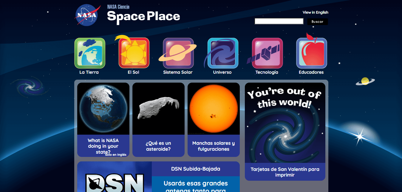 Bibliotecas Virtuales para Ninos NASA
