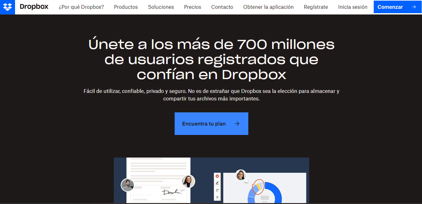 Captura de pantalla de Dropbox